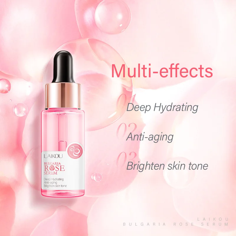 

Rose Face Serum LAIKOU 17ml Hydrating Nourishing Skin Care Facial Essence Bulgaria Oil Control Deep Moisturizing
