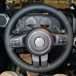 DIY Car Steering Wheel Cover Microfiber Leather For Jeep Compass Grand Cherokee Wrangler Patriot 2012 2013 2014 Car Accessories
