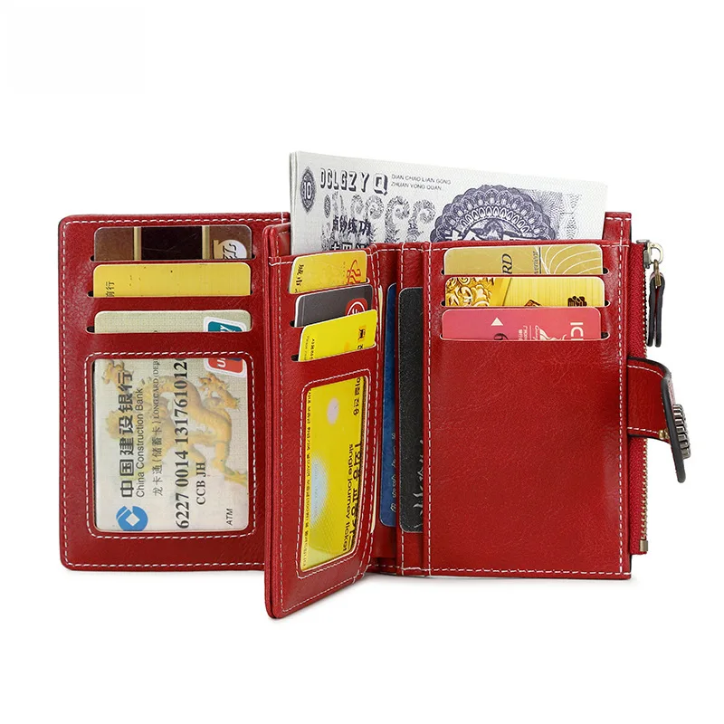 -border new arrivalRFIDAnti-Theft Swiping Women's Wallet Multiple Card Slots Wallet European and American Fashion Sh