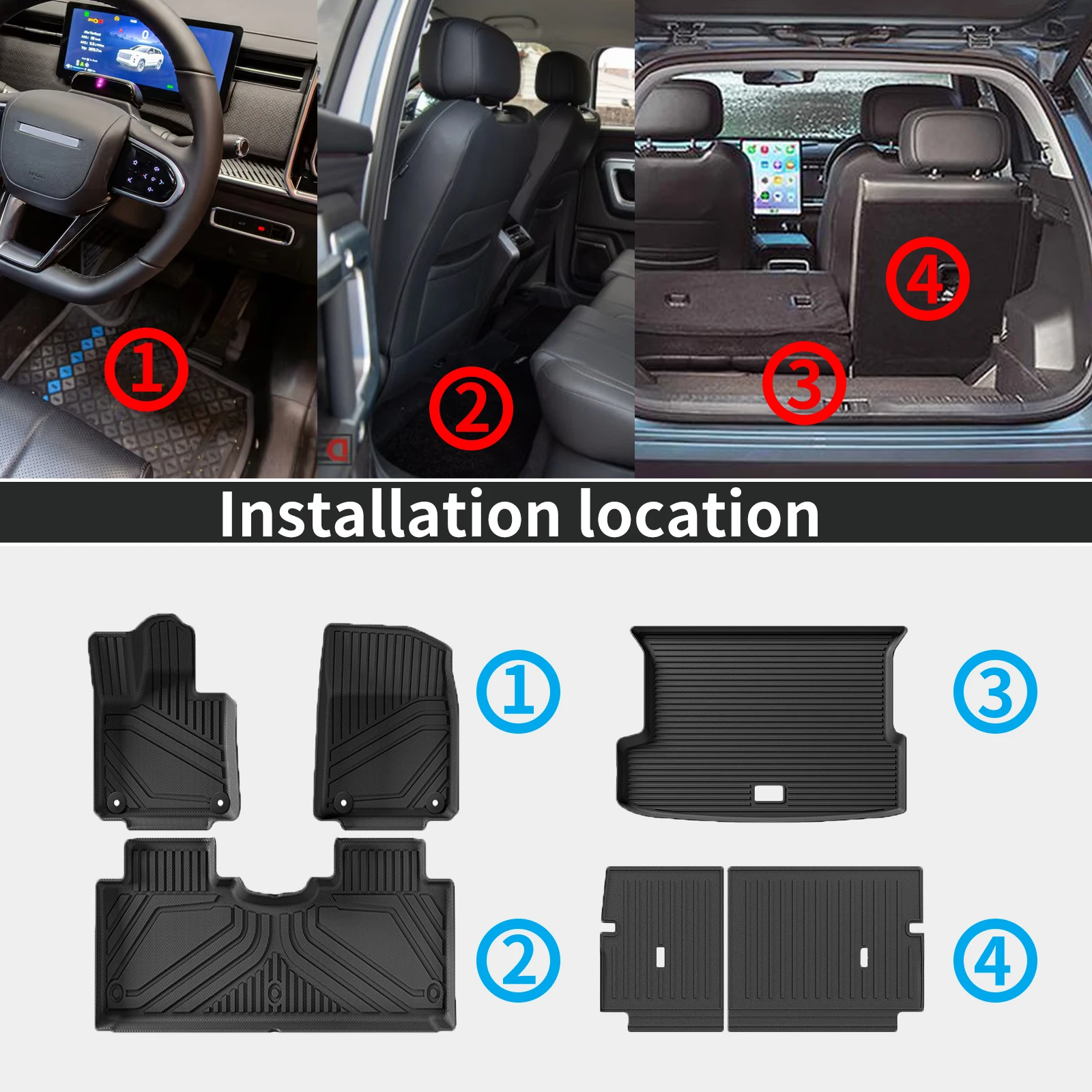 for Xpeng G9 2023 2024 2025 2026 Custom TPE Mats Full Set Eco-Friendly Waterproof All-Weather Floor Liners Accessories