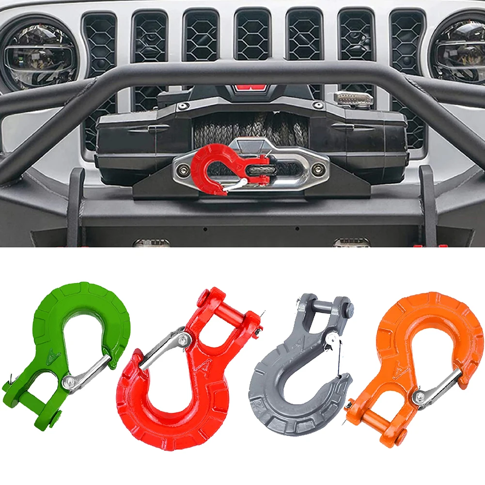 35000Lbs/16T Winch Hook Clevis Rigging Tow Hook Trailer & Latch For Tank300/ATV/Boat/Truck/RV Spring-Loaded 4x4 Accessories