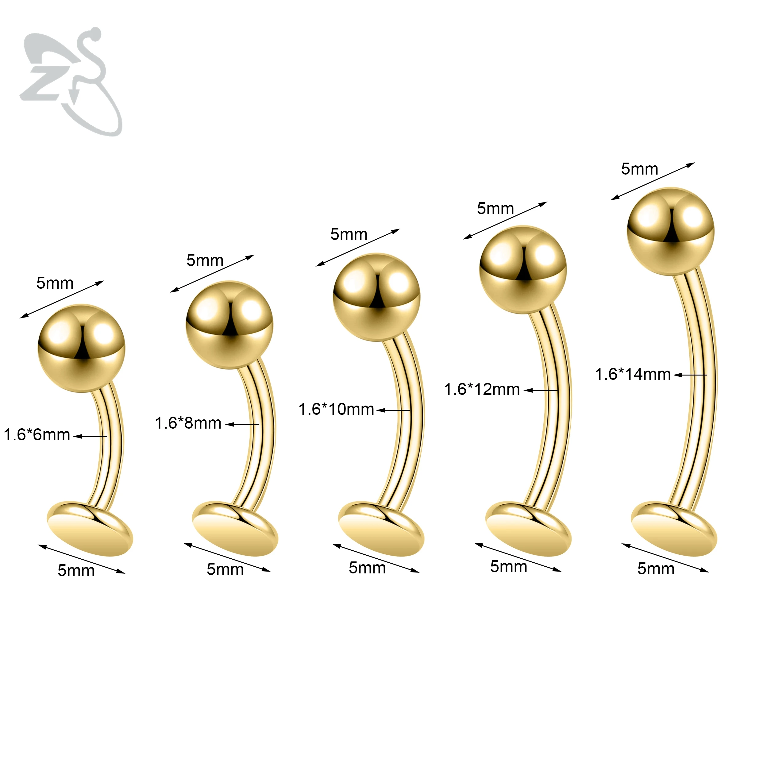 Internal Thread Stainless Steel Belly Button Ring