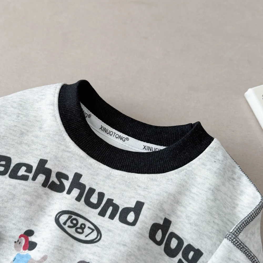 2026 Herbst Kinderbekleidungssets Baby Jungen Mädchen Cartoon Welpen-Print Rundhals-Sweatshirt+Hose 2-teilige Kinder-Freizeitanzüge – Detail 3
