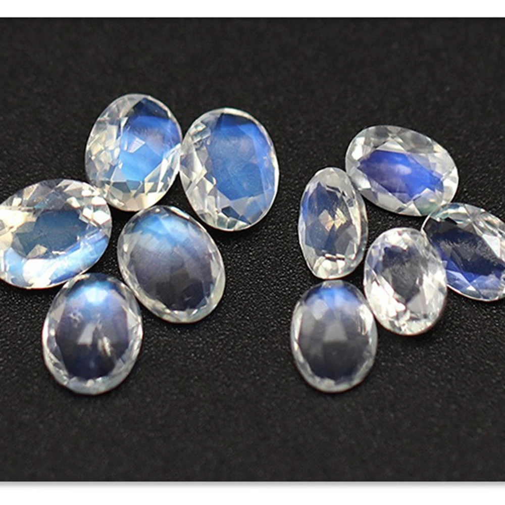 

1pc Round Oval Pear Cut Natural Blue Moonstone