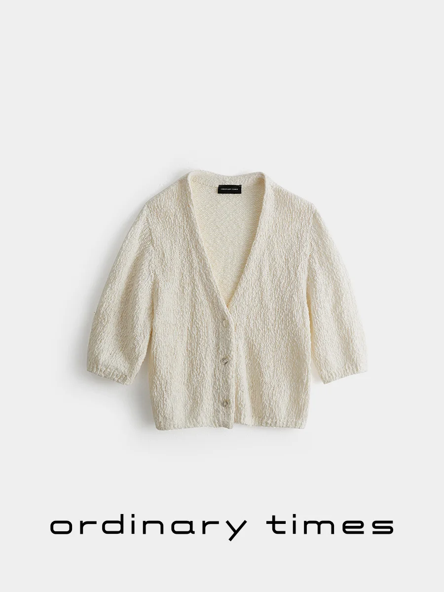 

Женский вязаный кардиган OrdinaryTimes из хлопка с текстурой, средней длины, с открытыми рукавами, осень 2024, модный женский кардиган