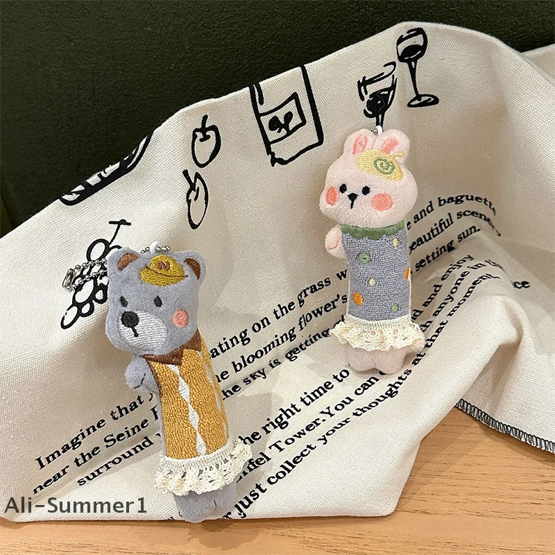 【E】Creative Cartoon Dancing Small Animal Cute Plush Doll Pendant Backpack Hangings Decoration