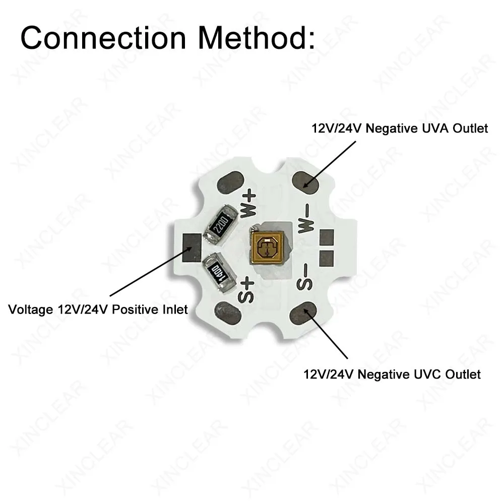 Imagem -02 - Led uv Profundo Dc12v 24v Uvc 270nm 280nm Uva 395 410nm Chip 3535 35mw com Lâmpada uv Pcb de 20 mm para Desinfecção de Vírus de ar de Água