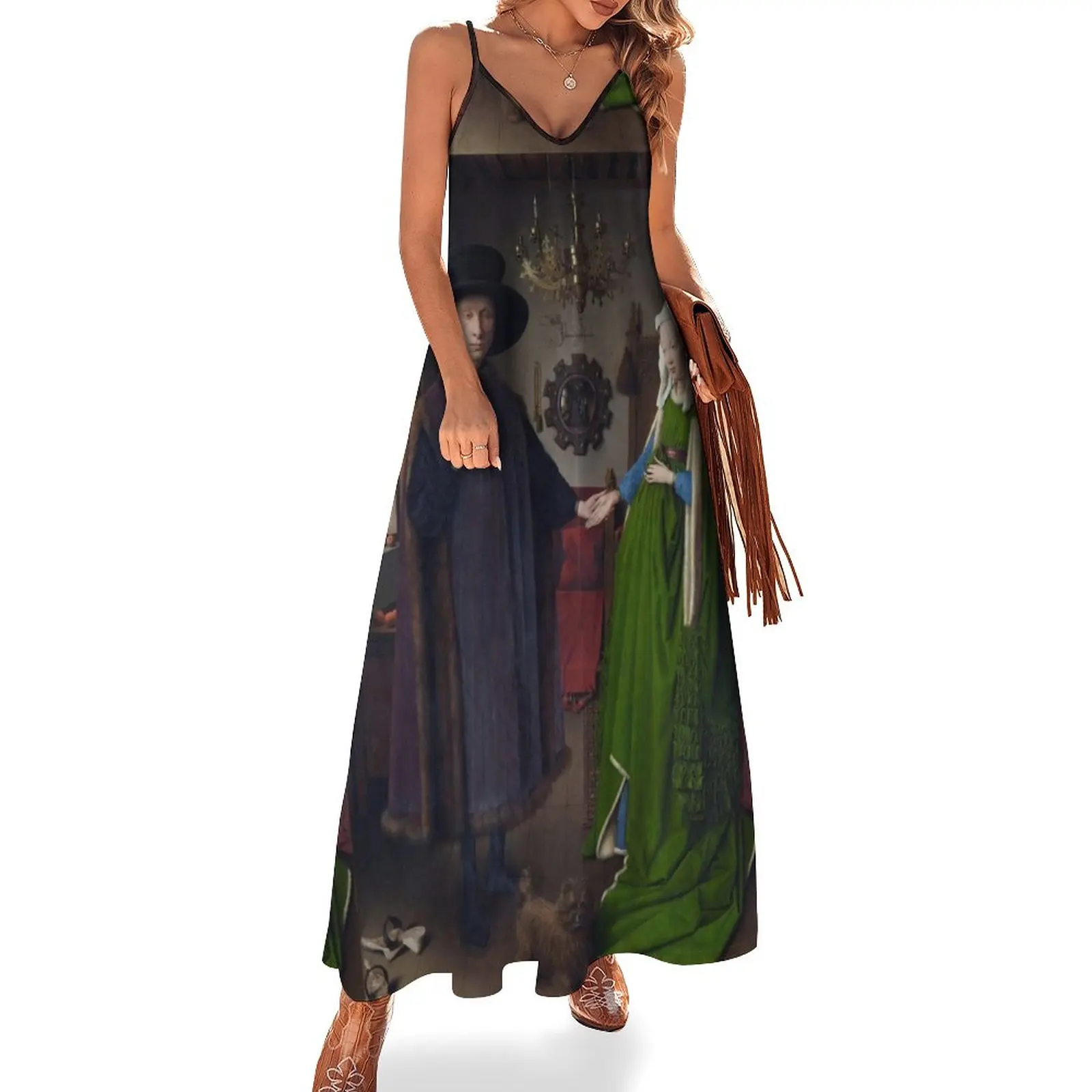 

Arnolfini Portrait - Jan van Eyck Sleeveless Dress dresses for special events Women's evening dress