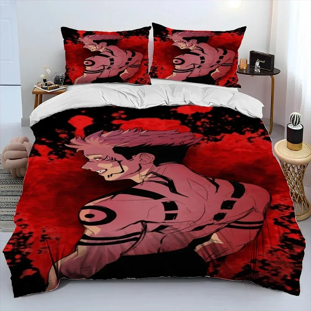 

3D Jujutsu Kaisen Anime Cartoon Bedding Set 3D Printed Suitable for Bedroom Duvet Cover Set With Pillowcases Kids Home Textile