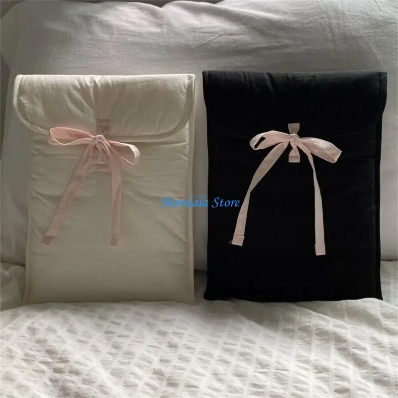 

U2JC Portable Laptop Storage Bag Useful Notebook Case with Bowknot Adornment Unique Computer Pocket for Students