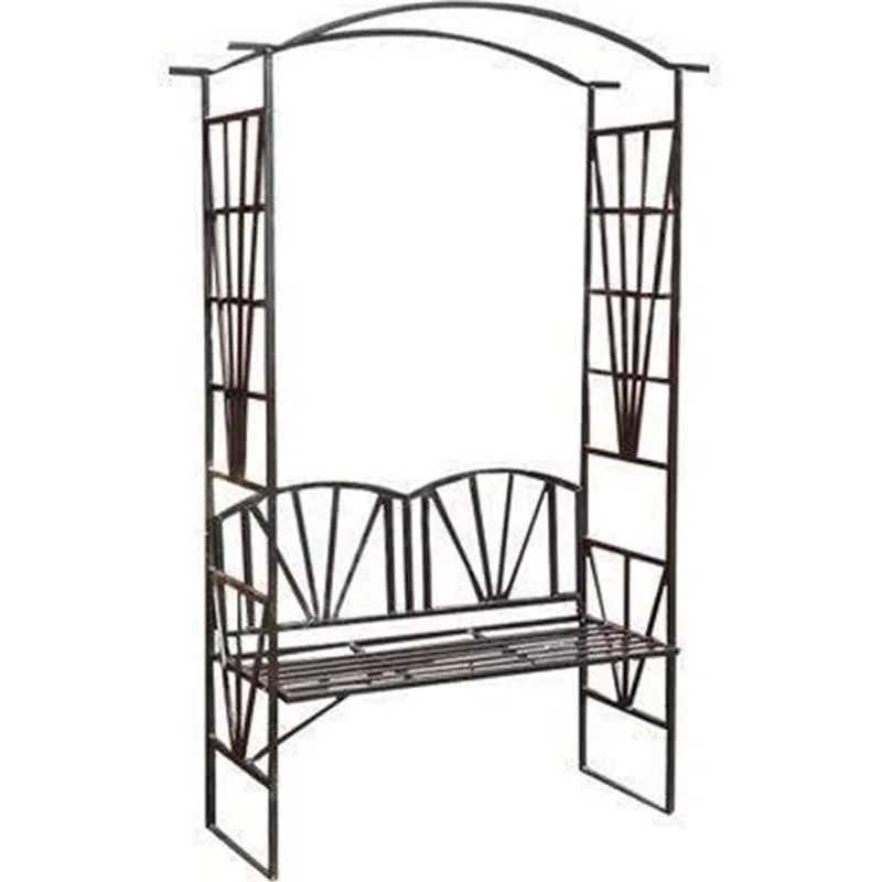 Outdoor Wrought Iron Arch Flower Rack Shelf Garden Courtyard Door Arch Balcony Leisure Chair Arch Climbing Rack Seat