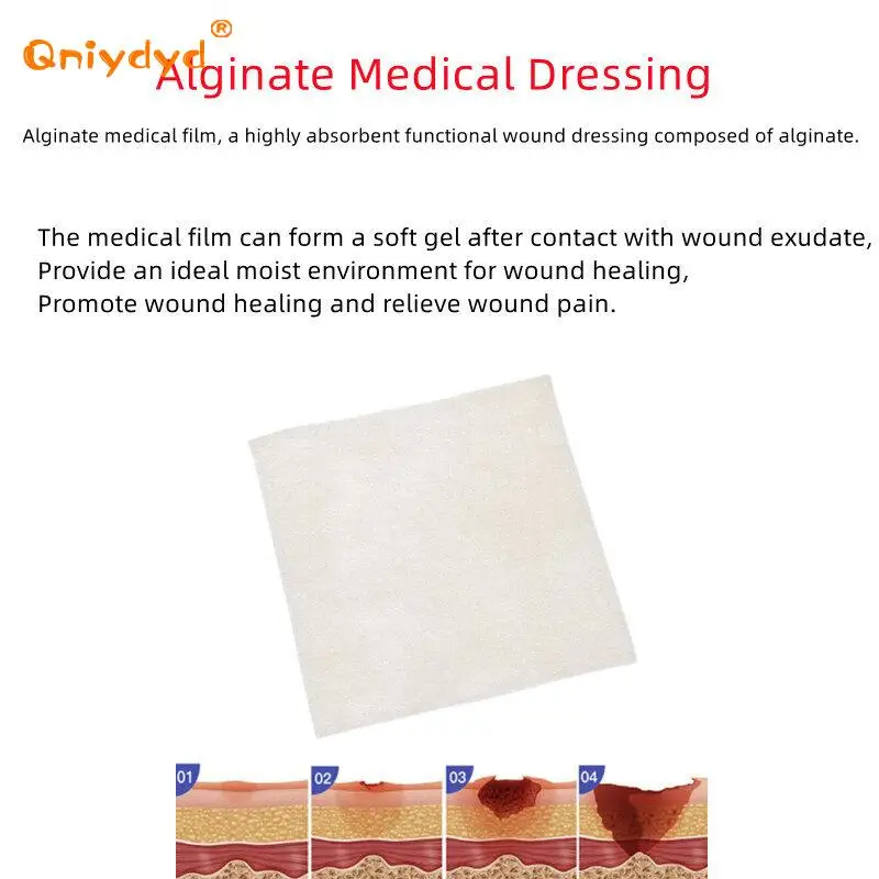 1Pc Alginate Medical Dressing Wound Dressing Sterile Hemostatic Thin Healing Pad Hydrocolloid Adhesive Patch