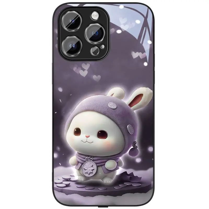 Funda protectora de TPU para teléfono móvil iPhone 16 Plus, carcasa de Vidrio colorido luministempered, 15, 14, 13, 12, 11