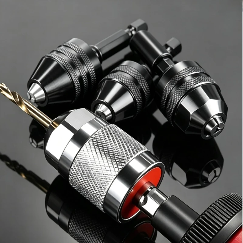 1pcs Mini Keyless Drill Chuck Converter Extension Screwdriver Chuck Adapter Fixture 0.3-0.8mm Electric Grinding Tool Set