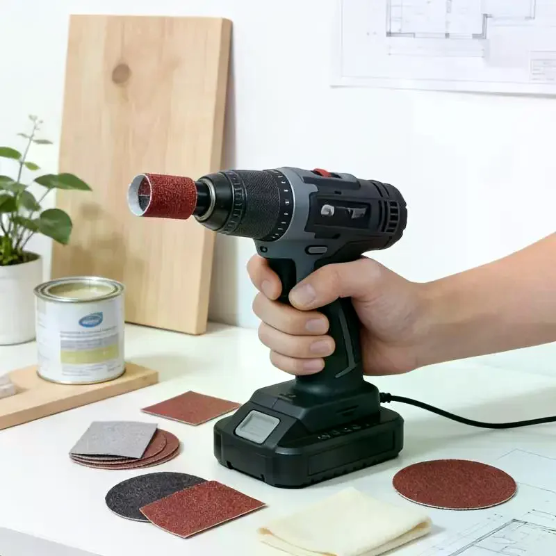 3pcs Screwdriver Grinding Head Drill Sanding Attachment With Wear Resistant Abrasive Pad For Woodworking Metal Grinding DIY