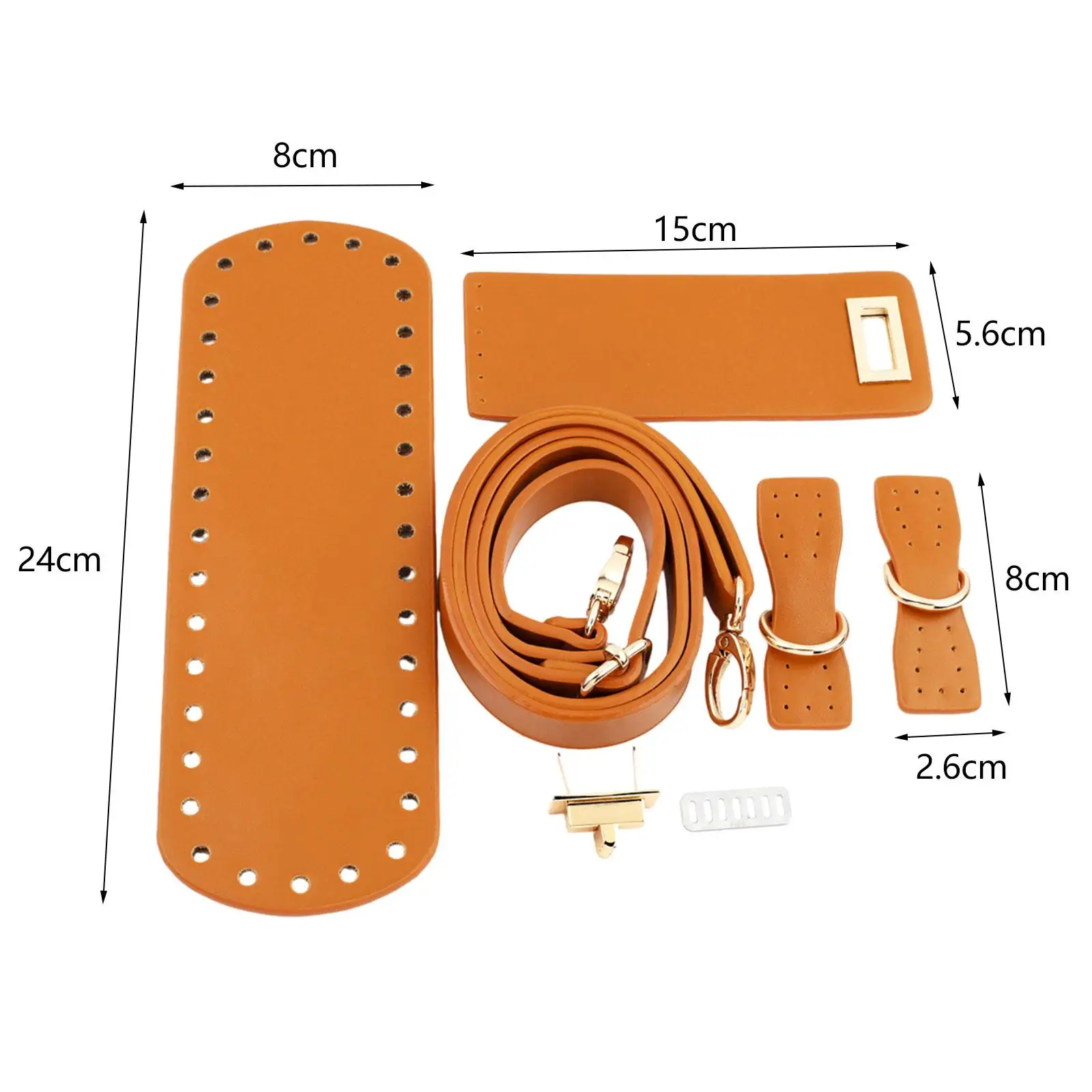 PU Leather DIY Bag Strap Set, Base inferior do saco de crochê, Alça de ombro ajustável, Handmade Purse Making Supplies