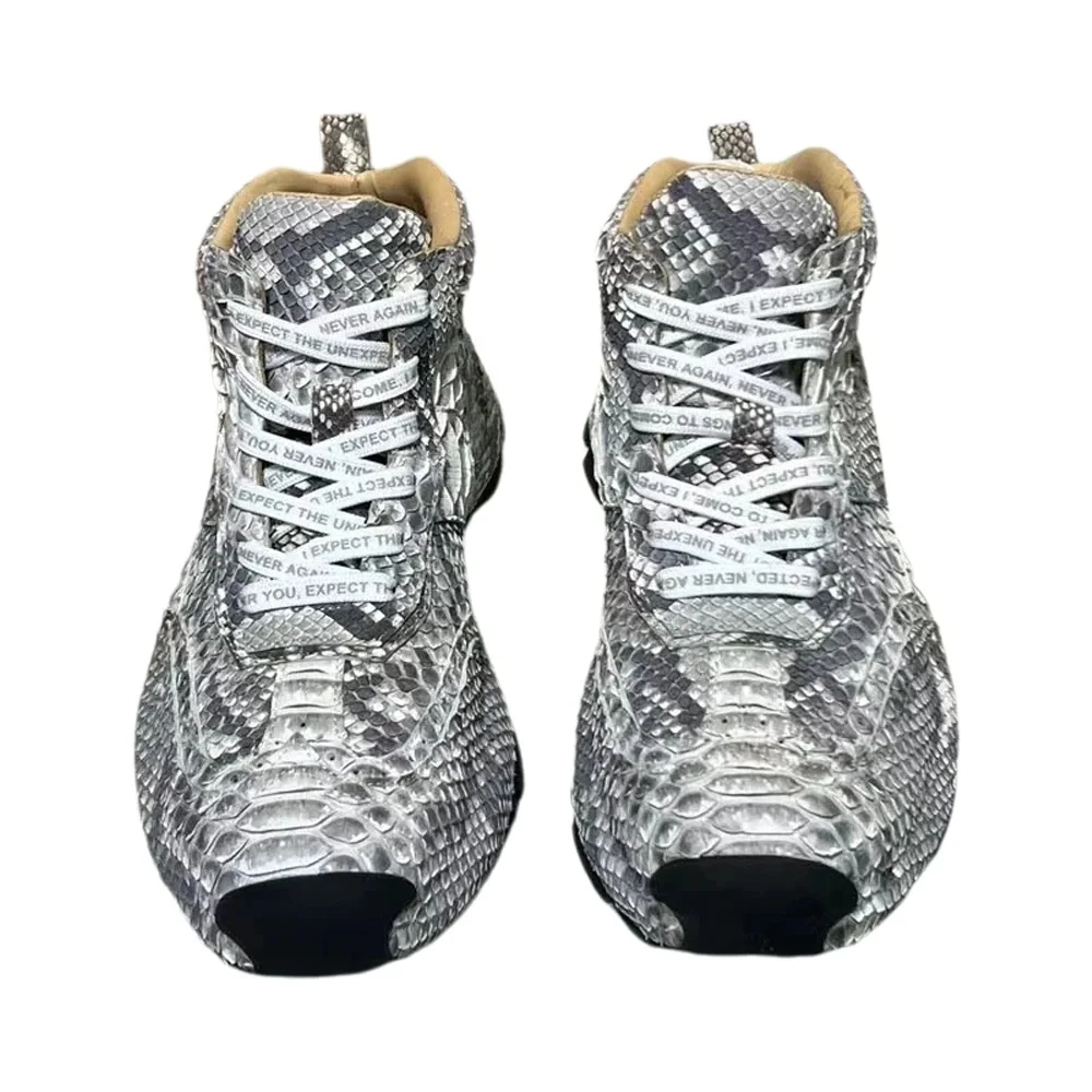 

BATMO 2024 new arrival Fashion Snake skin causal shoes men,male Genuine leather sneakers pdd482