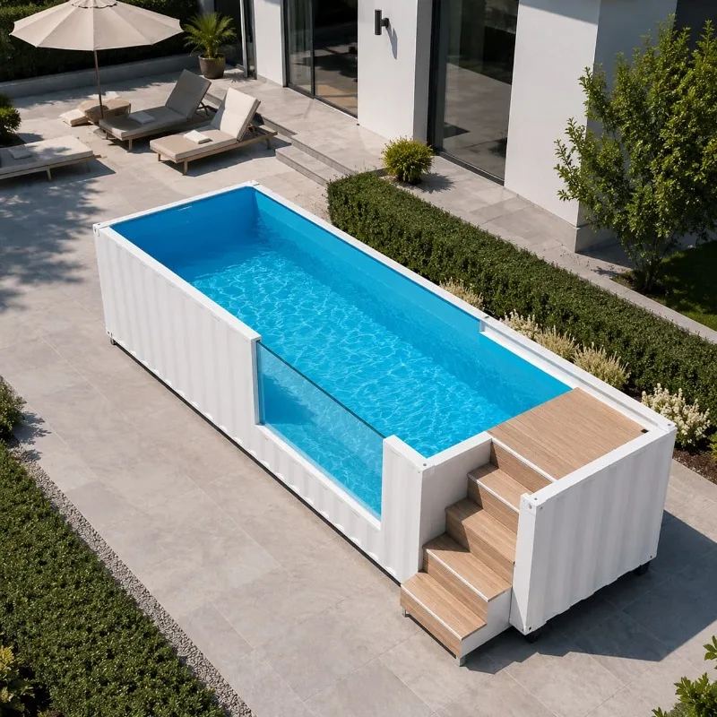 Modular Container Pool Prefab Pool Customized Window Position Low Maintenance Design Backyard Swimming Leisure