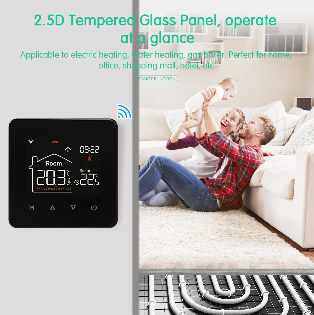 Tuya WiFi Smart Thermostat, Ferngesteuerter Temperaturregler, Sprachsteuerung für Google Home, Alexa, Alice, 16A Elektrische Fußbodenheizung, 3A Wasserheizung, Gasboiler-Thermostat – Detail 1
