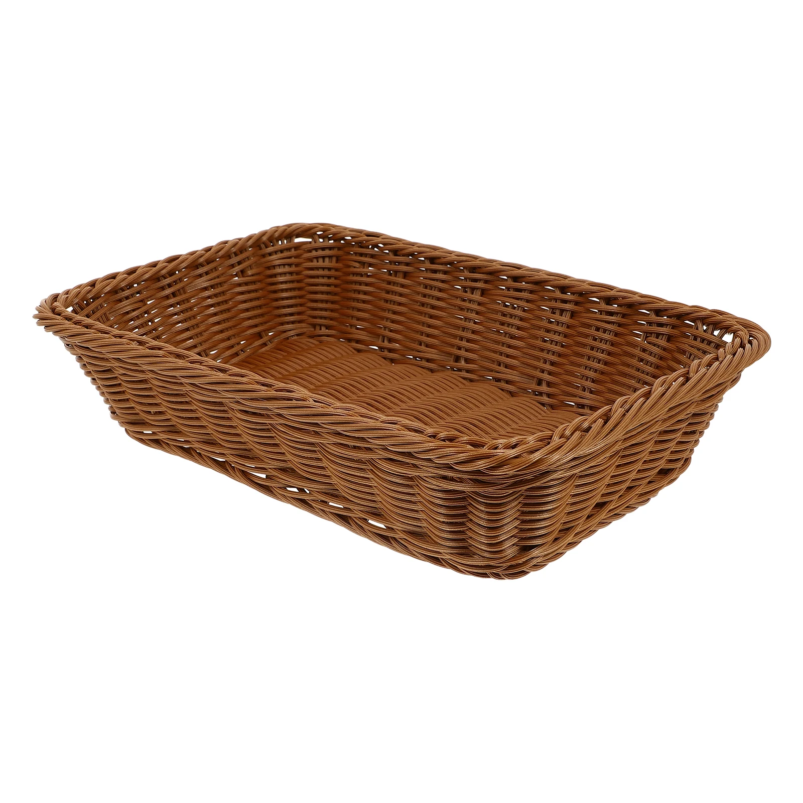 

1pc Rattan Storage Premium Plastic Kitchen Organizer Fruit Basket Bread Basket Reusable Easy Wash Home Hotel Office Shop