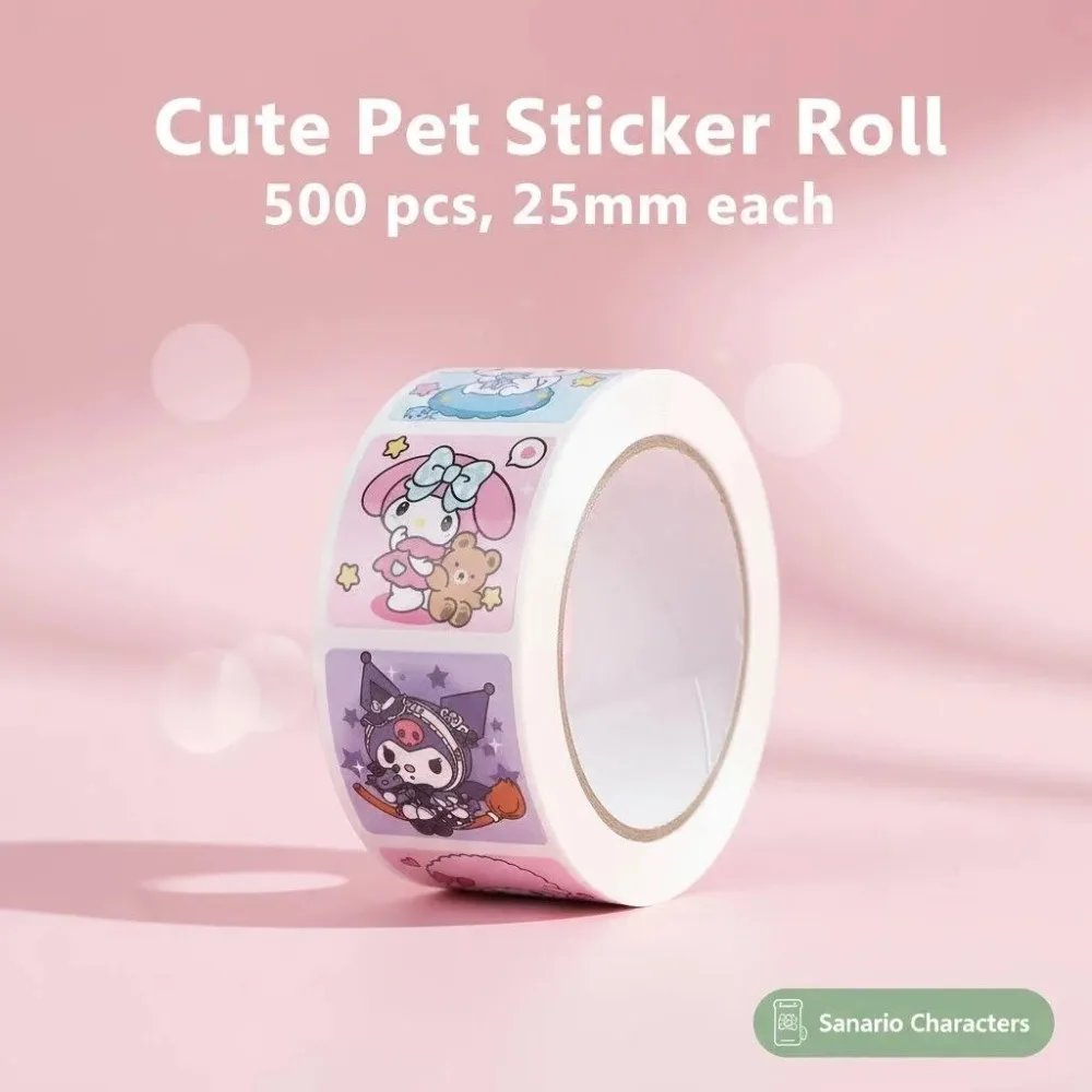

500 шт./рулон, милые мультяшные наклейки Sanrio, кавайные наклейки для запечатывания, для скрапбукинга, дневников, багажа, подарочной упаковки, декора