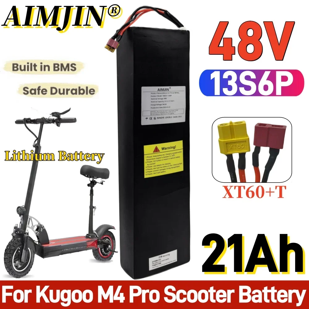 48V 21AH Rechargeable Lithium Battery pack 13S6P 1008Wh Built in BMS for Kugoo Kirin M4 Pro, Kugoo M4 Pro Electric Scooter Batte