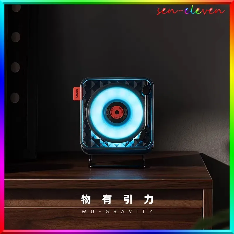 

Мини-ретро проигрыватель виниловых пластинок с Bluetooth-колонкой, беспроводной музыкальный центр с белым шумом, саундбар с RGB-подсветкой и атмосферным светом, музыкальный плеер