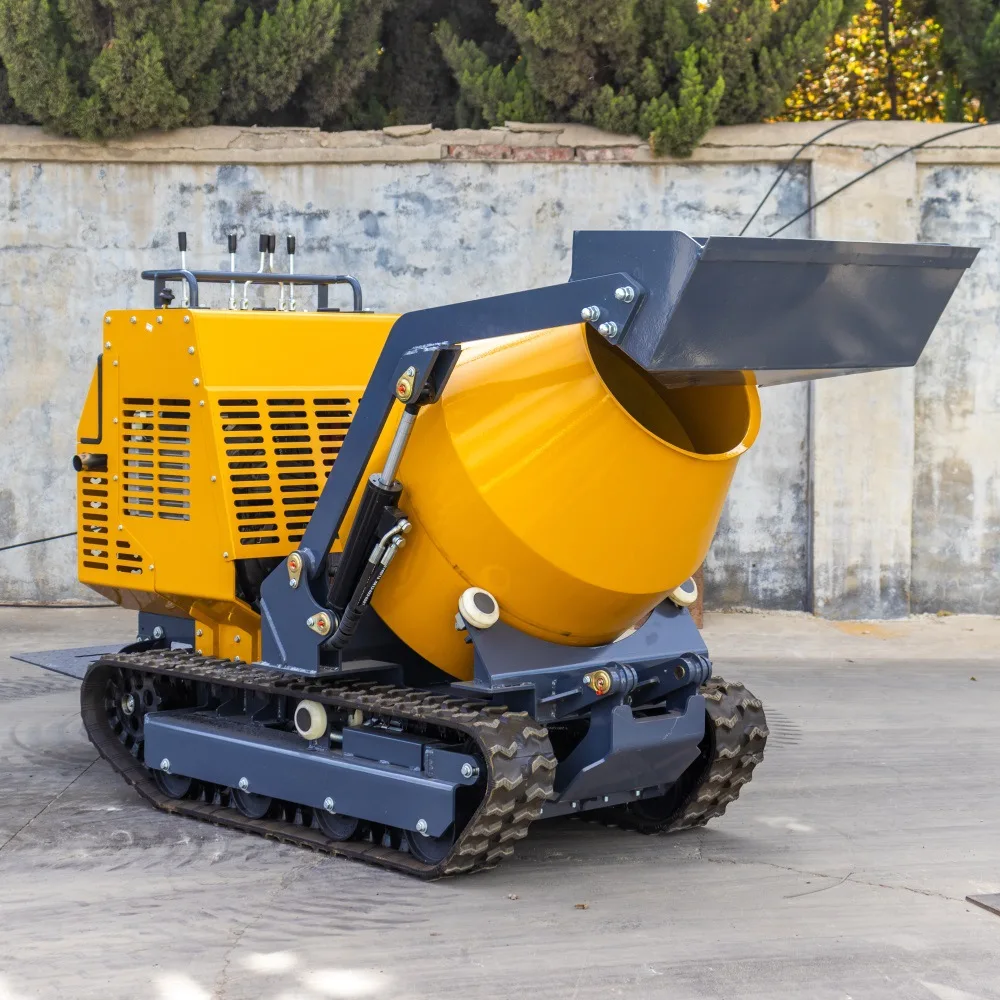 Customized Mini Crawler Type Self-Loading Track Concrete Mixer Dumper 7.5kW Motor Manual Discharge Pump Core Components 10M/H