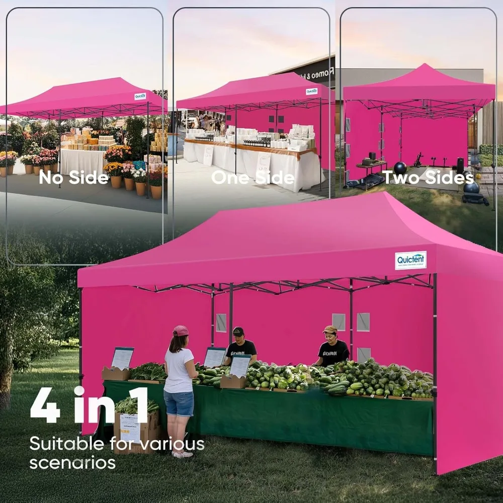 

10x20 Ft Heavy-duty Pop-up Awning Tent with Sidewalls, Commercial-grade Quick-setup Tent, with Wheeled Storage Bag, Customizable