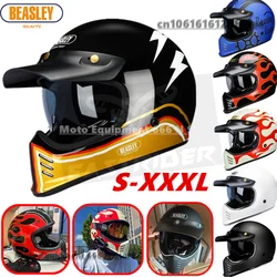 BEASLEY motorcycle helmet locomotive retro full helmet men and women four seasons summer full helmet ECE DOT certification