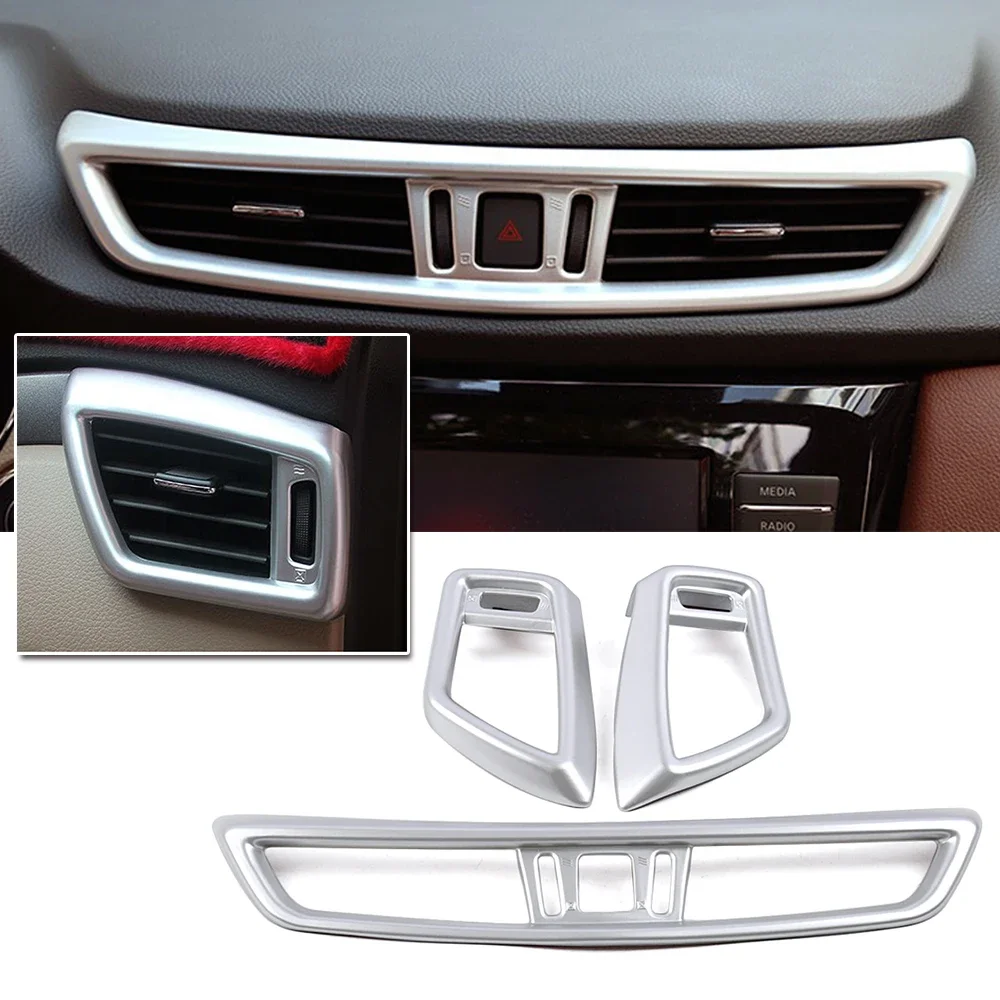 3PCS For Nissan Qashqai J11 X-trail X Trail T32 2014 2020 Car Dashboard AC Air Outlet Vent Ring Frame Cover Trim Part Refit