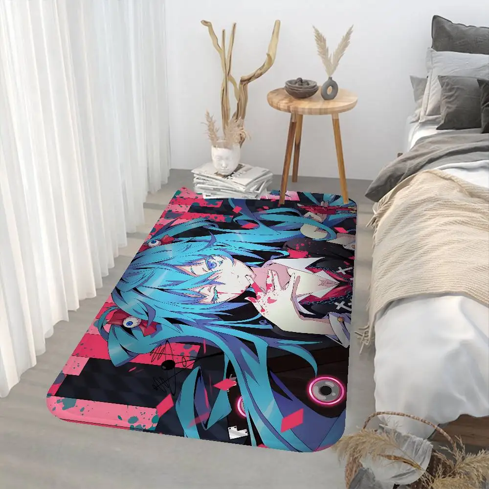 人気の-h-初音歌手-m-ミク-かわいいドアマット-子供部屋-寝室装飾-バルコニー-滑り止めドアマット-ルームドアマット-エリアラグ