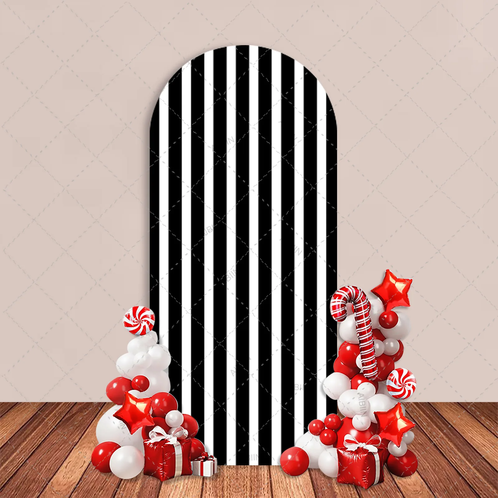 AIBIIN Birthday Arch Backdrop Cover Football Sports Green Stripe Photography Background Boy Birthday Cake Table Party Decor