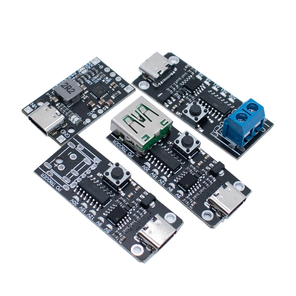 100W 5A USB-C Fast Charge Trigger Board Module PD/QC Decoy Board Fast Charge USB Type-c PD 2.0 3.0 Power Delivery Boost Module