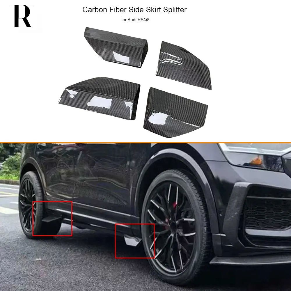 

Удлинитель бокового бампера из настоящего углеродного волокна, разделитель юбки для Audi RSQ8 2019-UP