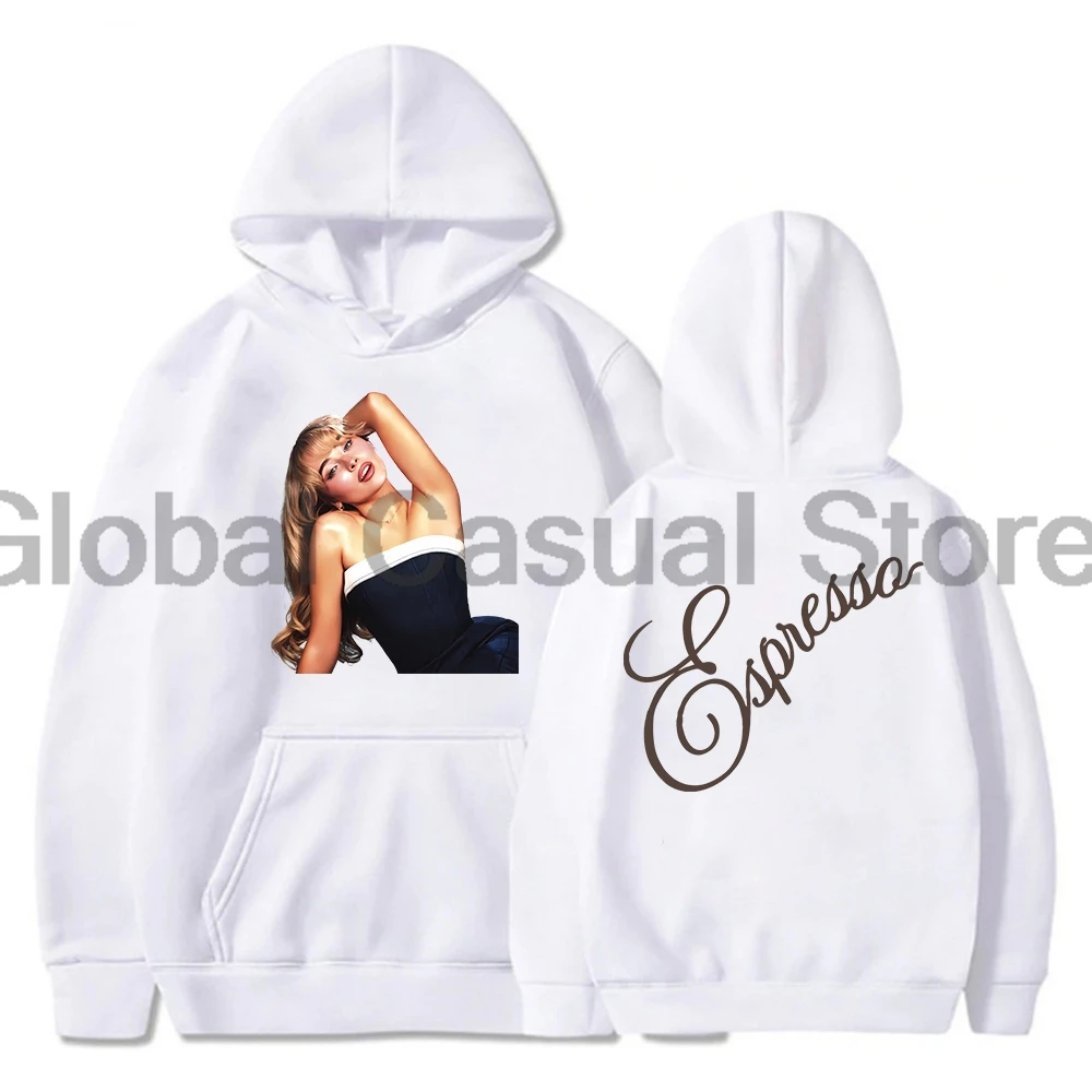 Sabrina Carpenter Espresso Photo Hoodie 2024 Tour Long Sleeve Streetwear Men Women Hooded Sweatshirt Fashion Clothes