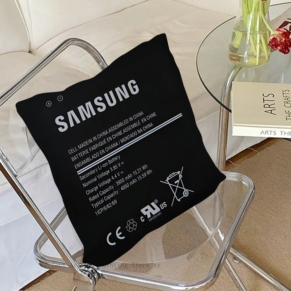 Battery Explosion Label Pillow Case Fashion Square Pillowcase Bedroom Sofa Room Ins Decoration Leisure Cushion Cover 40x40