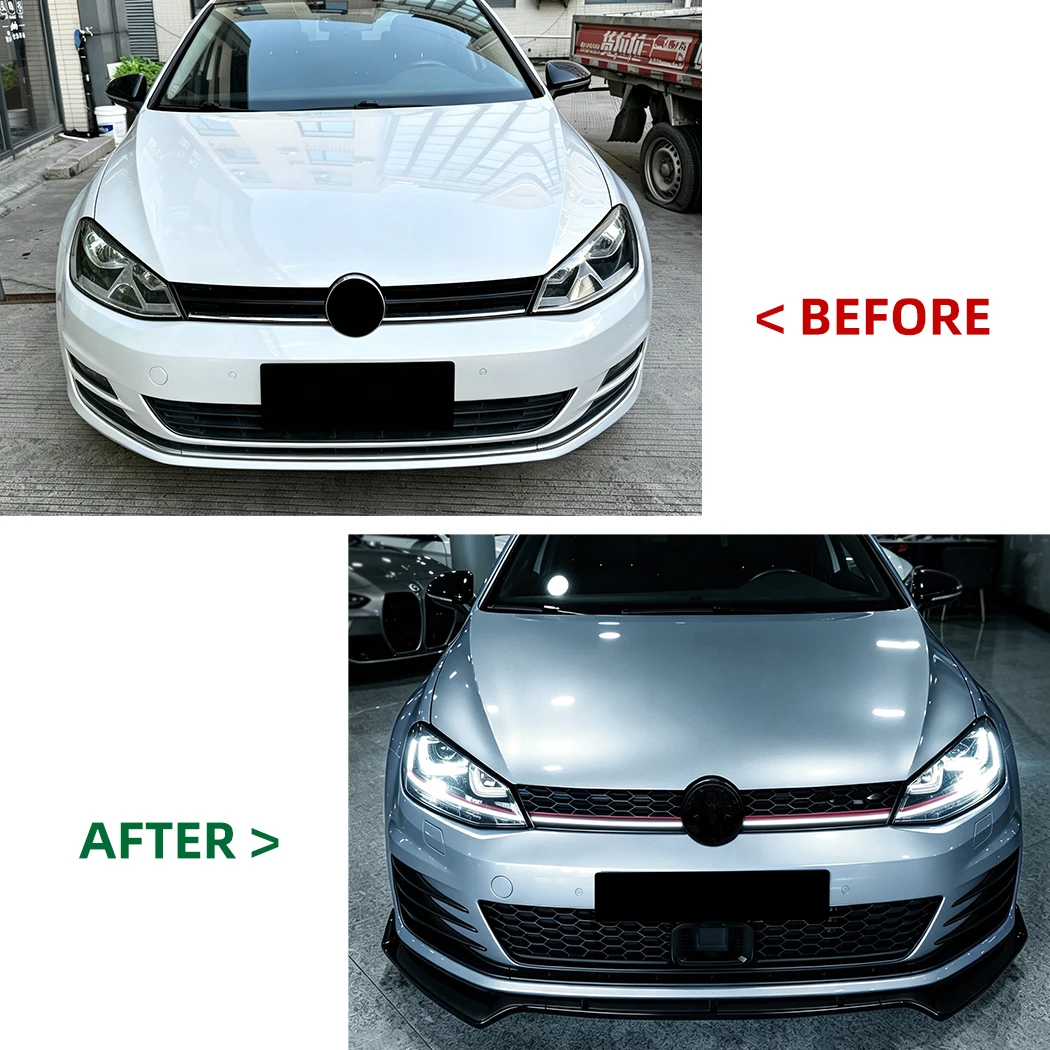 Front Luminous Grille Led Light Racing Grill Light Gloss Black For Volkswagen Golf 7 MK7 2013 2014 2015 2016