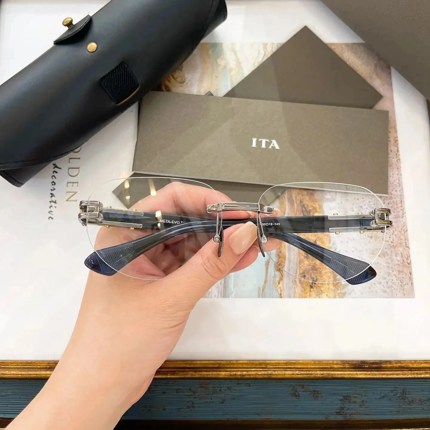 

New Arrival LUXURYDITA DTS152 Luxury Boundless Transparent Lenses Men Eyewear Stylish Acetate Frame Premium Women Sunglasses