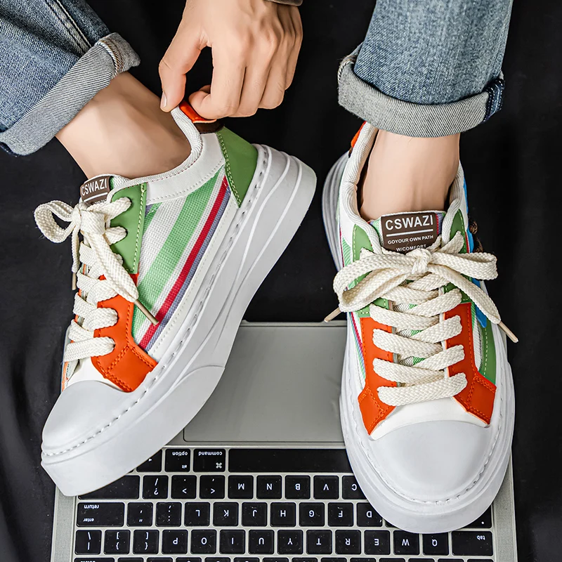 

Повседневные мужские кроссовки на платформе, дизайнерская обувь для скейтбординга, мужские Zapatos De Hombre, новый стиль, трендовая вулканизированная обувь для мужчин, уличная одежда