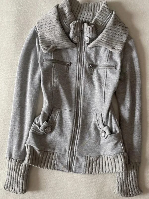 オリジナルアメリカンレトロアイカラースウェットシャツ Jaet レディース秋ヴィンテージマッチングトップトレンディコットンブレンドロングスリーブジッパー