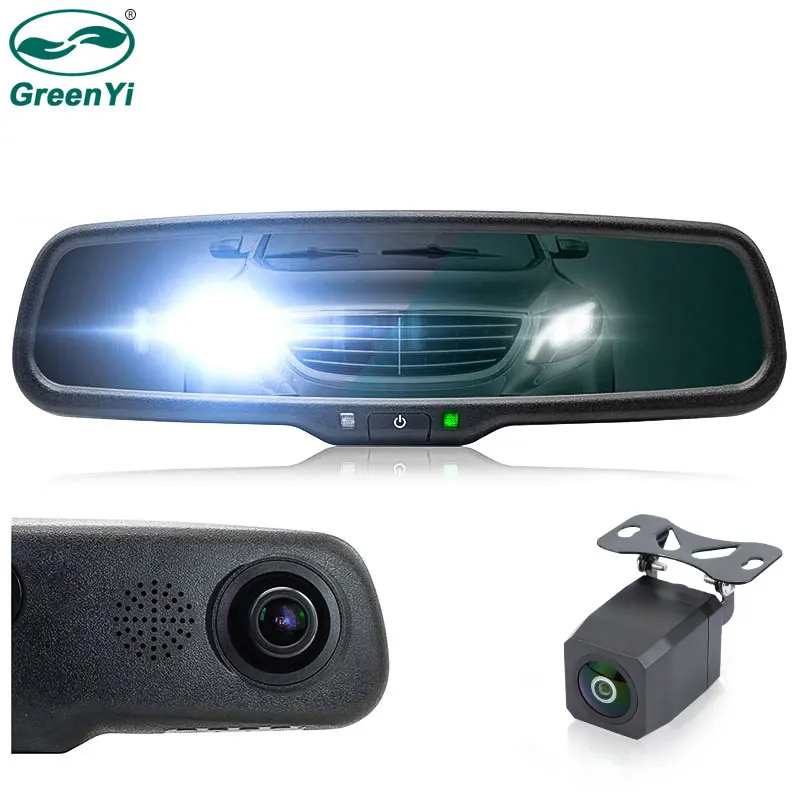 GreenYi HD 5 Inch IPS LCD Screen 1080P Auto Dimming Anti-Glare Car DVR Bracket Mirror Monitor Camera Digital Video Recorder