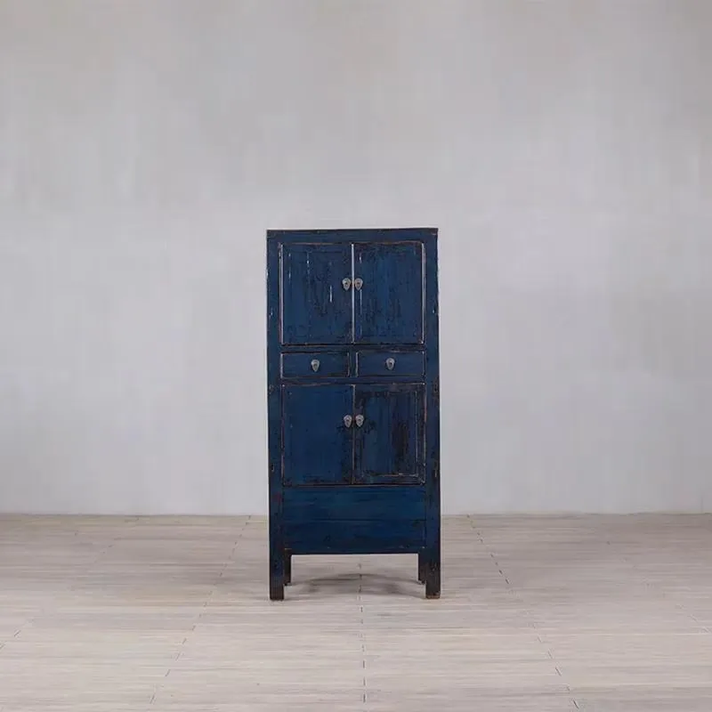 Handmade solid wood traditional antique design large capacity durable storage side cabinet, suitable for living room and
