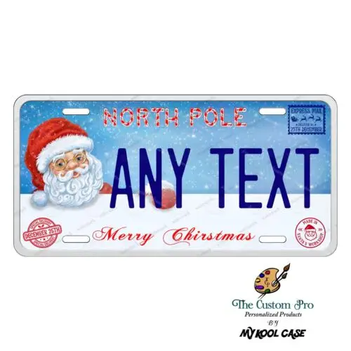Santa Claus Mail Personalized License Plate Custom Tag Auto ATV Bicycle Aluminum