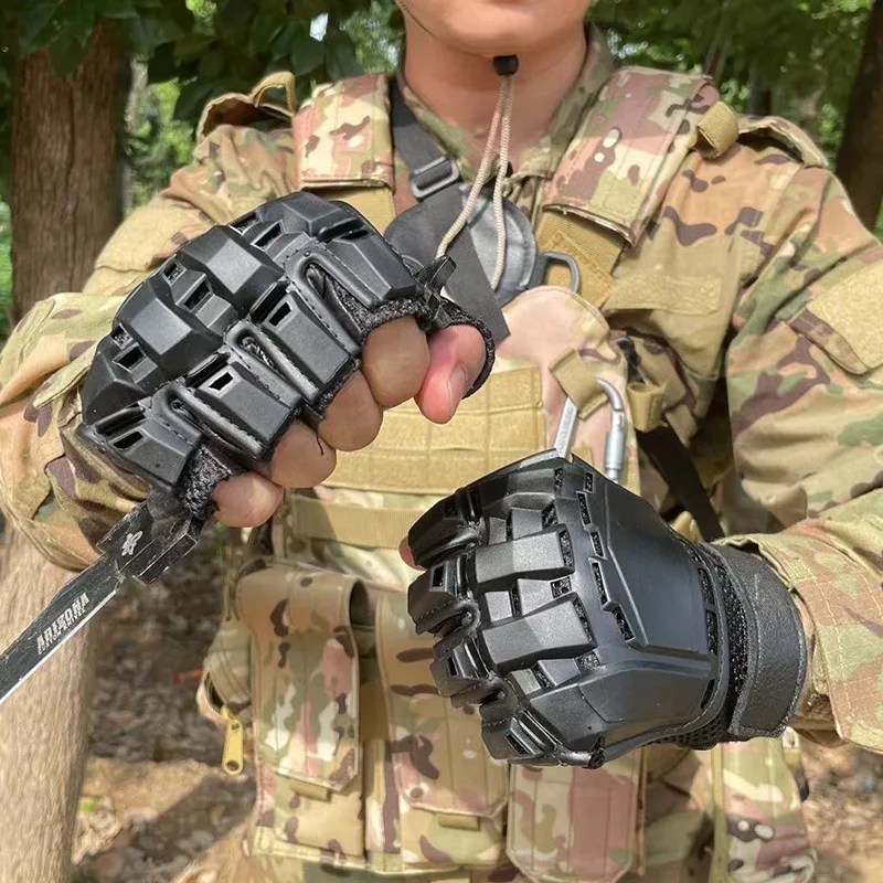 Outdoor Sports Durable Transformable Half-Finger Gloves for Mountaineering, Protective, Cycling, Multi-Functional Combat, CS Tac