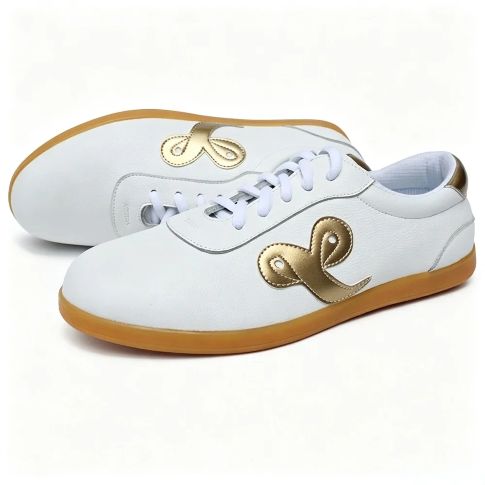 Genuine Cowhide Leather Wushu Shoes Unisex Martial Arts Tai Chi Kung Fu Sneakers Non-Slip Beef Tendon Sole Training Footwear
