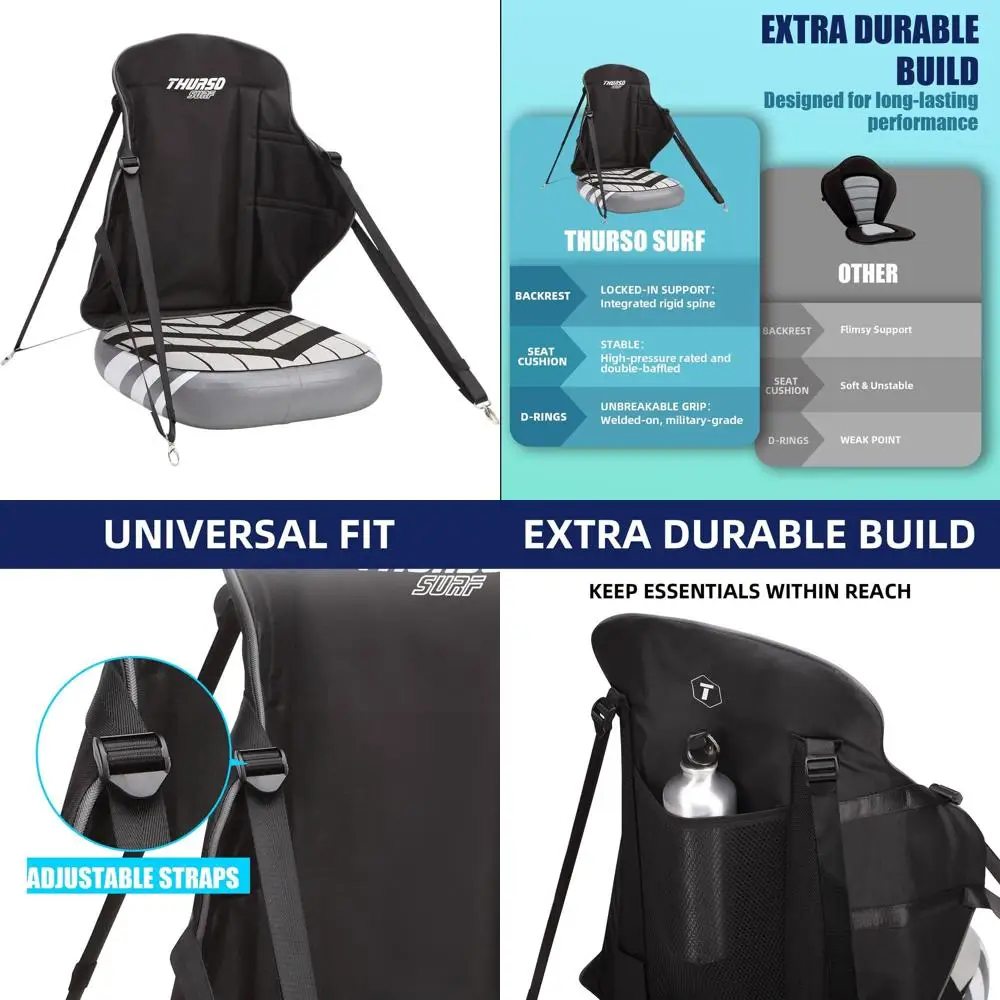 

Регулируемое сиденье для падлборда со спинкой для повышенного комфорта при использовании SUP-досок, каноэ, каяков и лодок