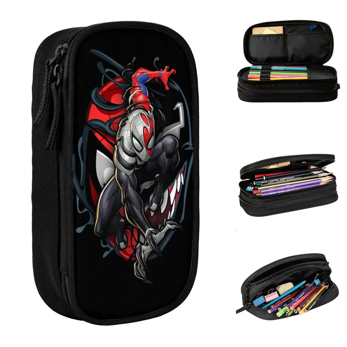 Lovely Spider-Man Maximum Venom Action Shot Pencil Case Pencilcases Pen for Boy Big Capacity Bag School Supplies Gift Stationery