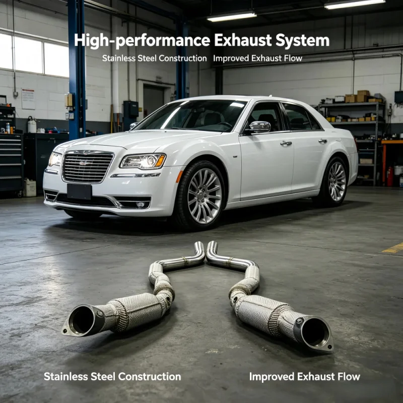 

OEM Car Exhaust Pipes Header for Chrysler 300C 5.7 2007-2012 Exhaust System Downpipe with Heat Shield Performance Upgrade