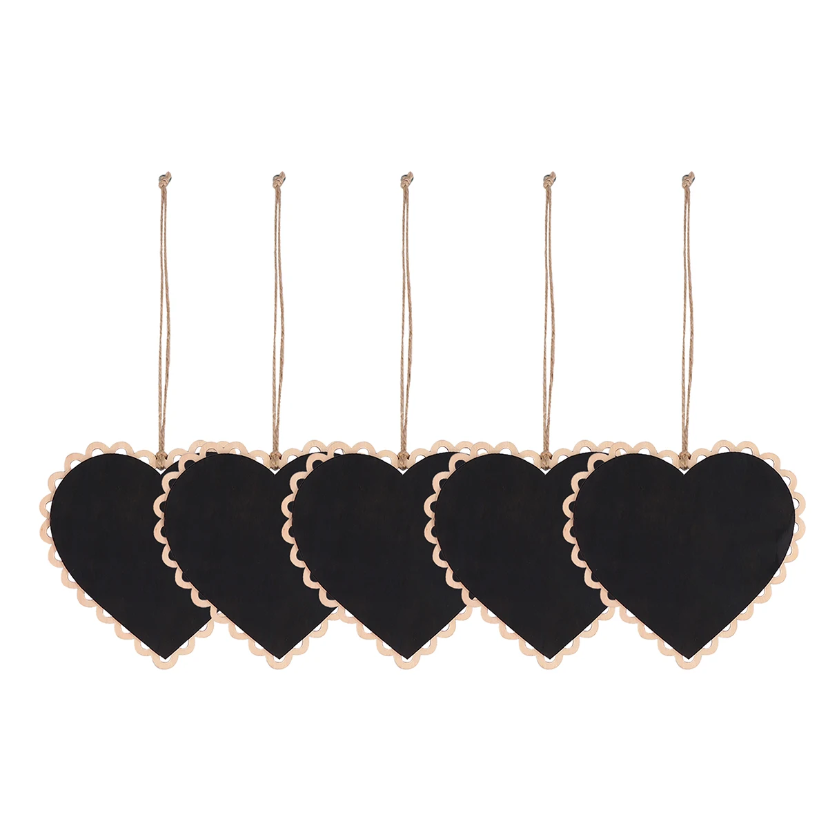 5 Pcs Heart-shaped Message Board Decoration Chalkboard Hanging The Sign Blackboard Wooden Mini for Adorn